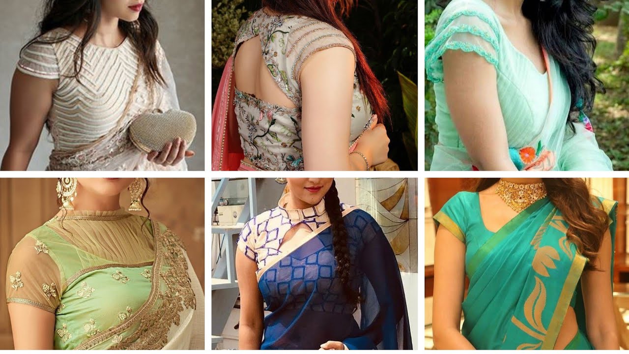 Half sleeves blouse designs