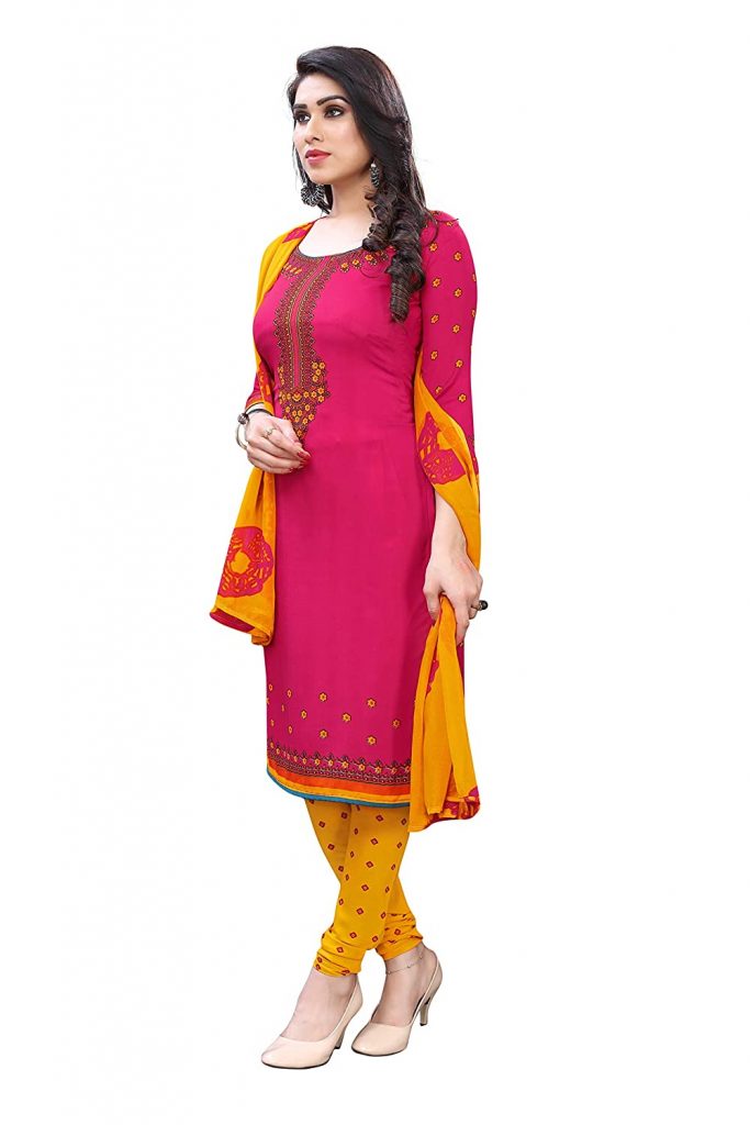 क्रेप सिल्क पंजाबी सूट डिजाईन (Crape silk Punjabi suit design)
