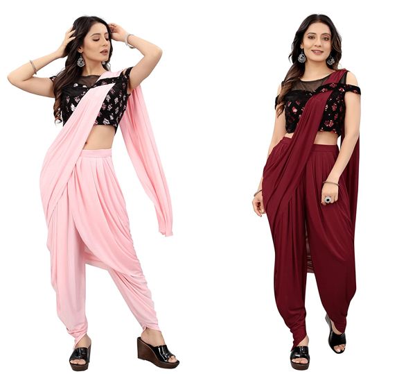 Dhoti Style Saree for karva Chauth - करवा चौथ ड्रेस