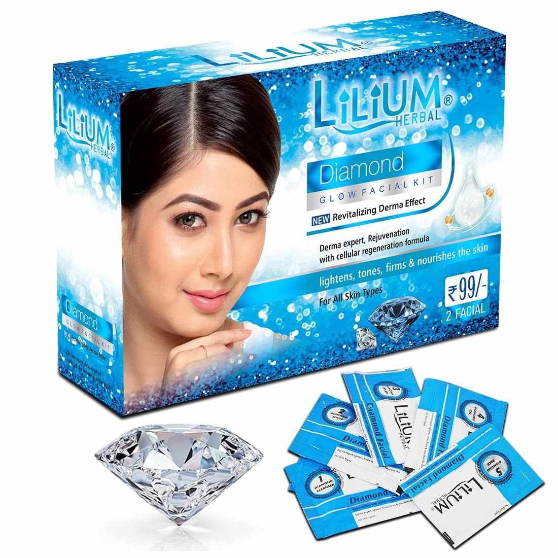 लिलिम हर्बल डायमंड फेशियल किट 