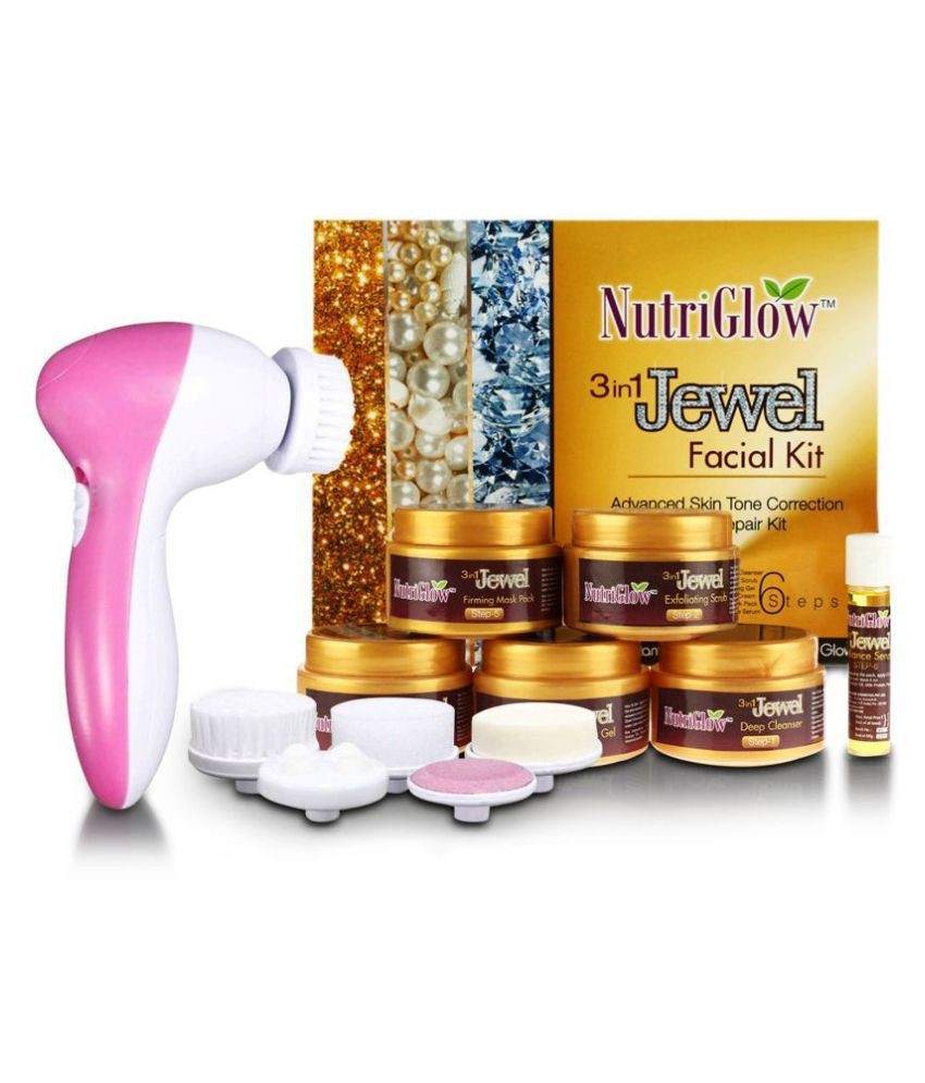 न्यूट्रीग्लो प्लैटिनम डायमंड फेशियल किट विद फेस वाश एंड मसाजर