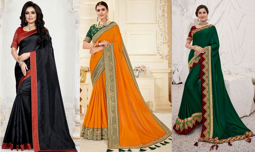 Simple Saree with Border Style