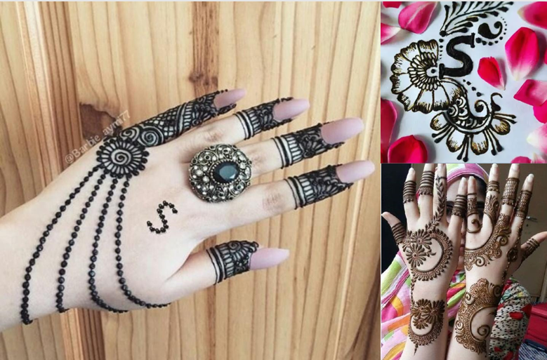 एस नाम से बनाए फूल पत्ती डिजाइन