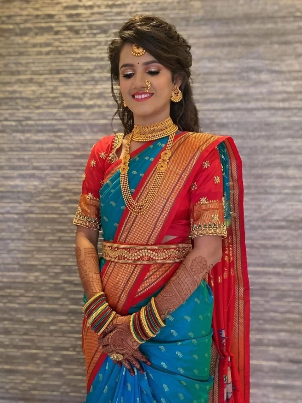 Jewellery With Paithani Saree