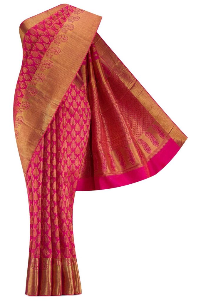 डबल कलर कांजीवरम रेशम साड़ी
