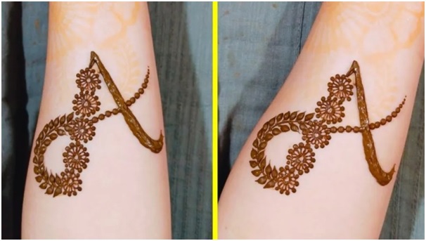 मेहंदी के सिंपल डिजाइन से बनाएं ए लेटर वाली डिजाइनर अरेबिक मेहंदी डिजाइन 