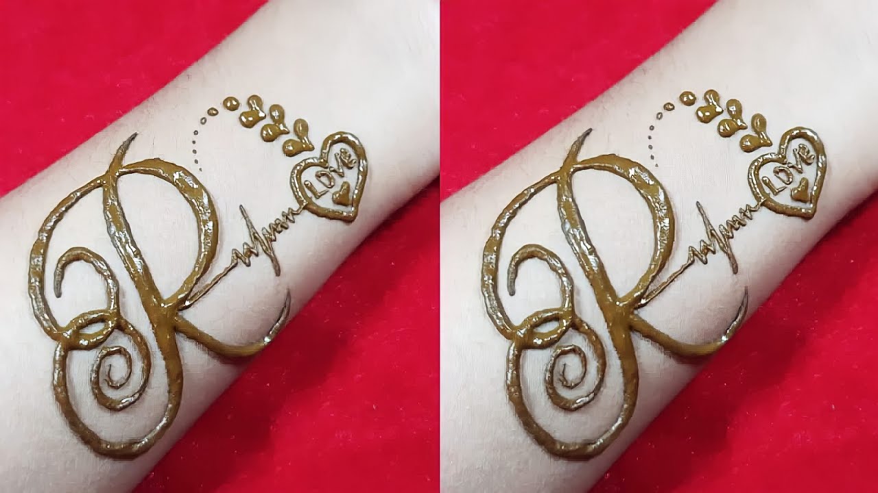 छुपे हुए R लेटर का मेहंदी डिजाइन