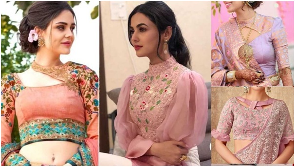 हाई नेक ब्लाउज डिजाइन फॉर नवरात्रि