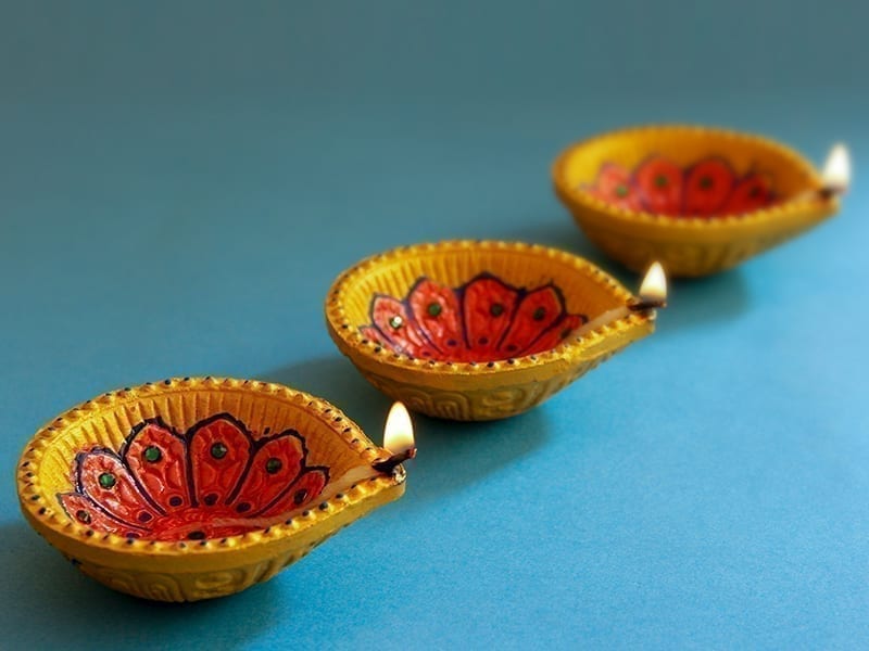 Diya Decoration With Paint Colors