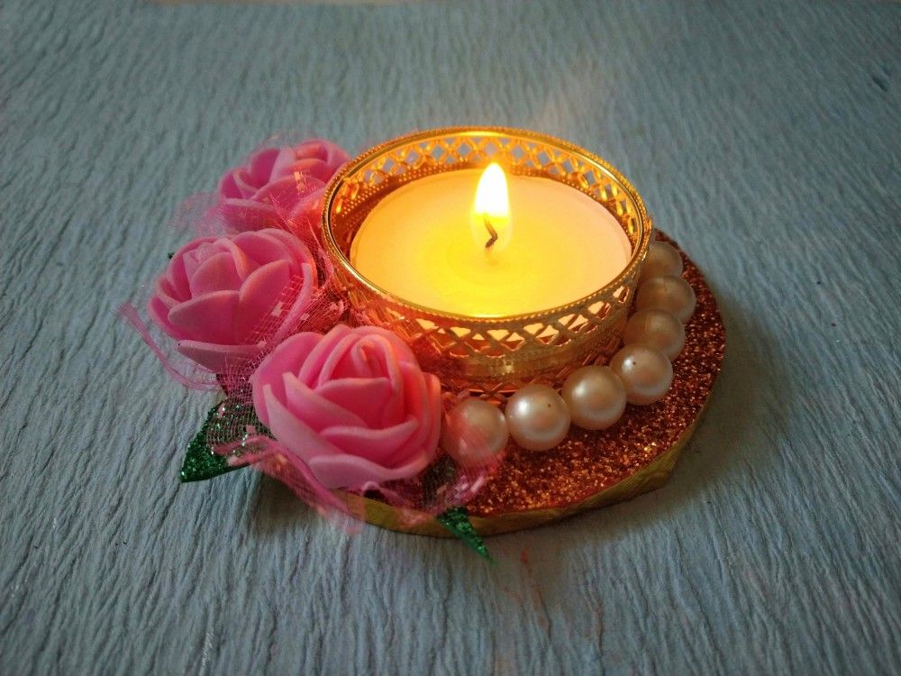 Diya Decoration with Candles
