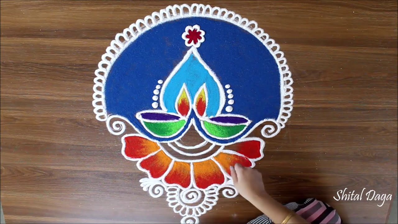 Diya Rangoli Design