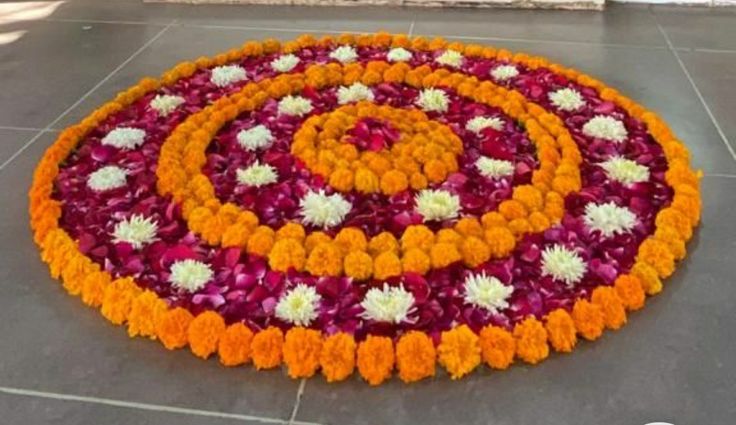 Floral Navratri Rangoli Designs