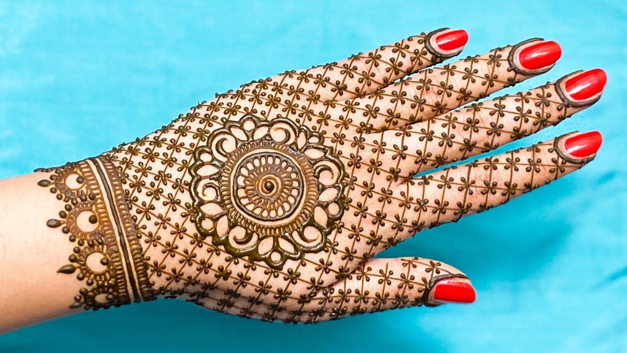 Jalidar/Grid Mehndi Design