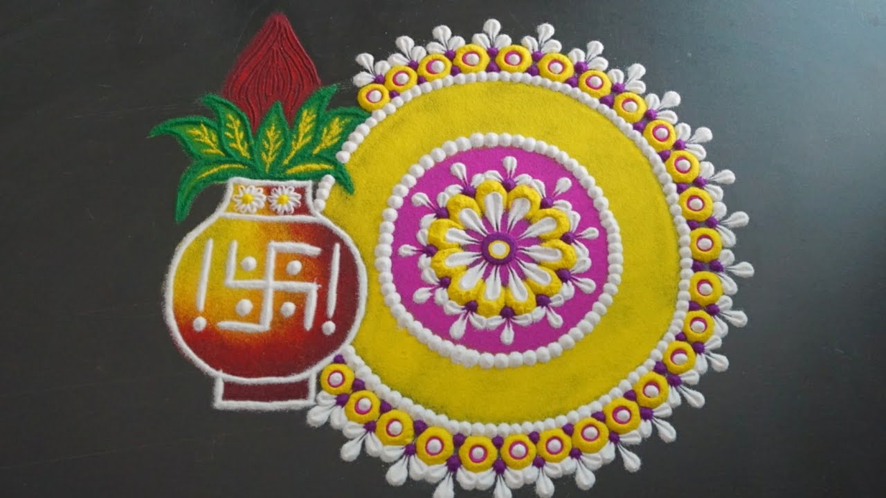 Kalash Navratri Rangoli Design