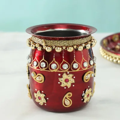 Karwa Decoration with Beads and Sequins