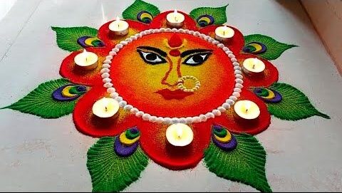 Maa Durga Rangoli Design