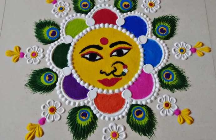 Maa Durga Rangoli Design