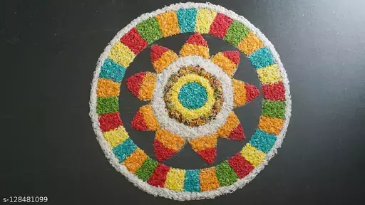 Make Rangoli From Rice