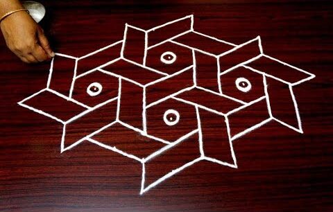 Navratri Rangoli Design with Dots