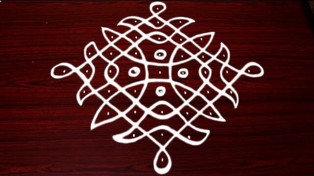 Navratri Rangoli Design with Dots