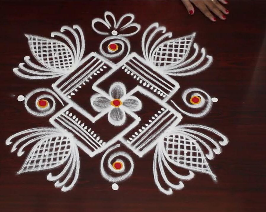 Navratri Rangoli Design with Dots