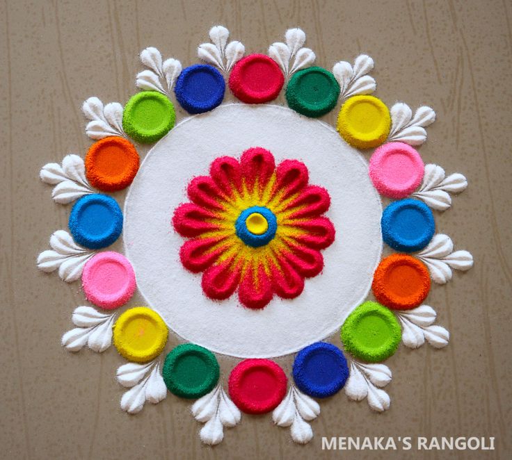 Navratri Rangoli Designs Made With Colors