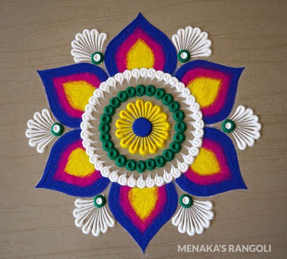 Navratri Rangoli Designs Made With Colors