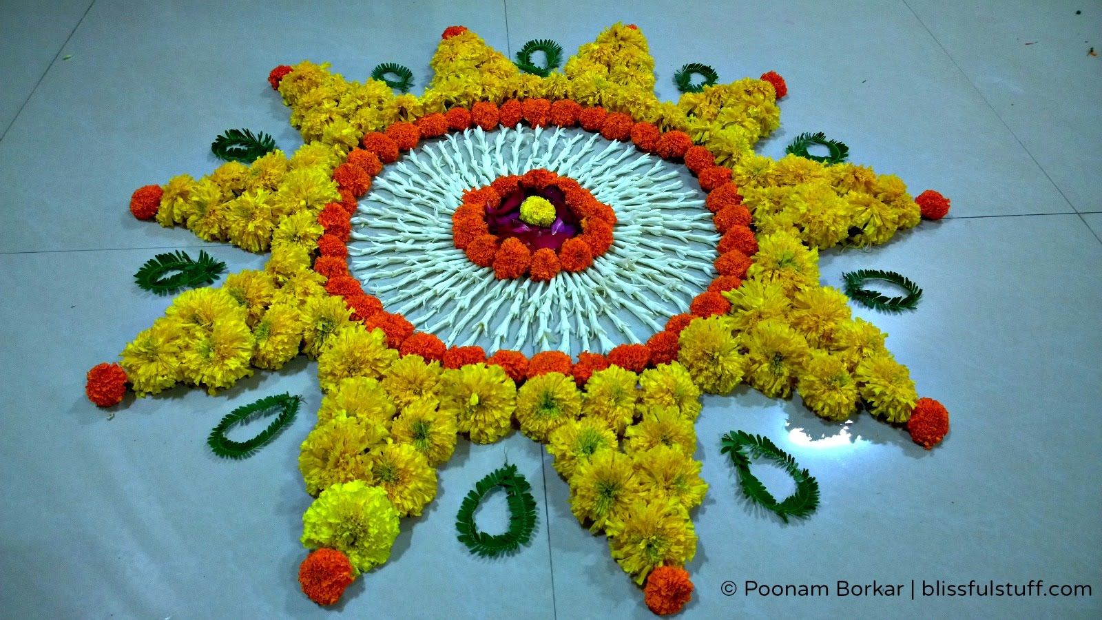 marigold flower Rangoli Design