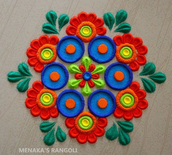 Simple, Beautiful Rangoli For Navratri