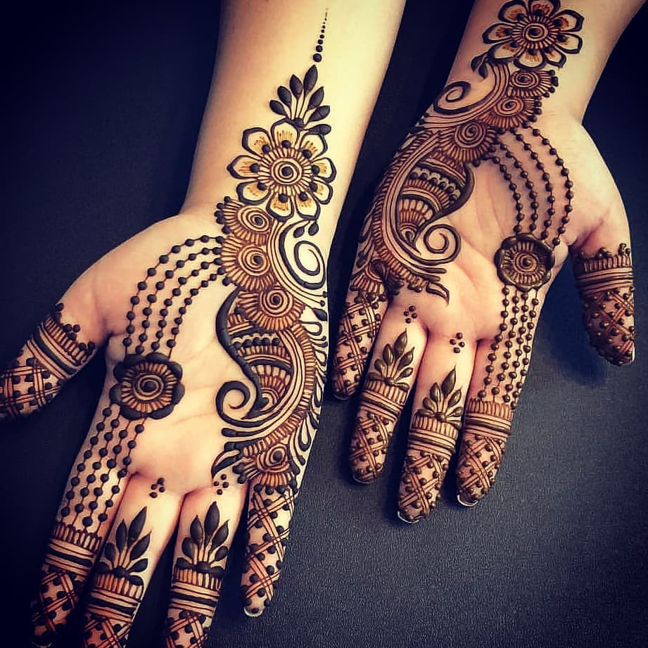 Simple Mehndi Design For Both Hands