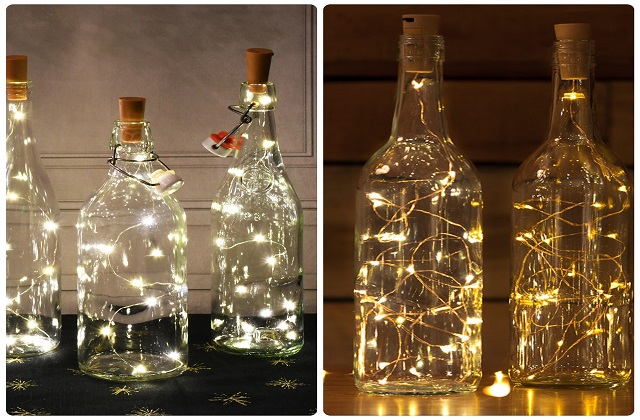 light decoration from bottles