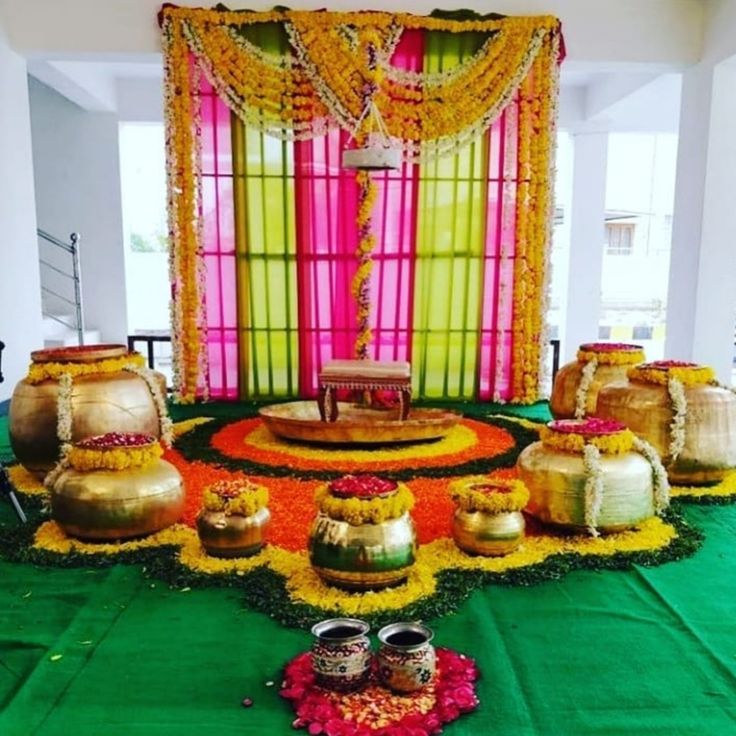 navratri Decoration with colorful clothes and fringes