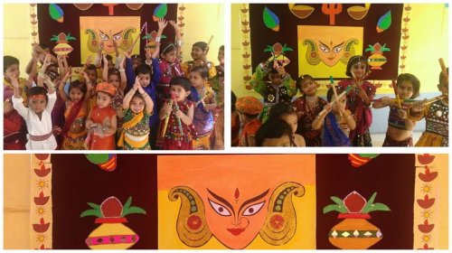 navratri aarti and pooja in school