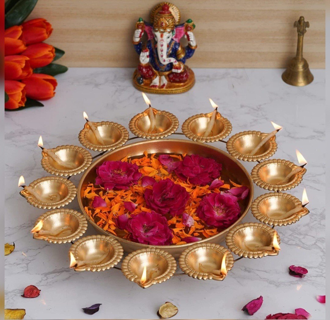 Diwali Decoration With Goluk And Lamp