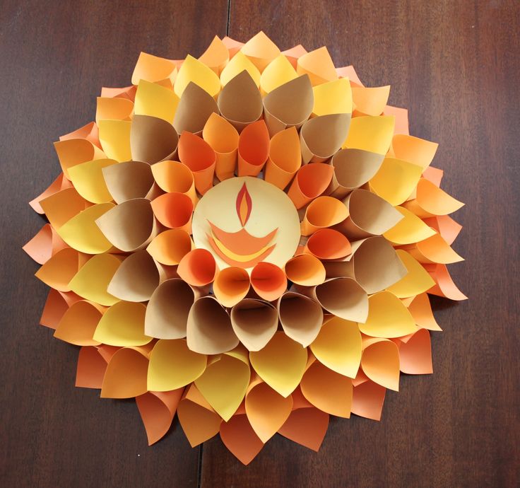 Diwali Decoration With Paper Flowers