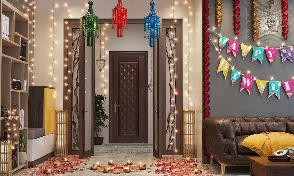 Diwali Light Decoration Ideas for Living Room)