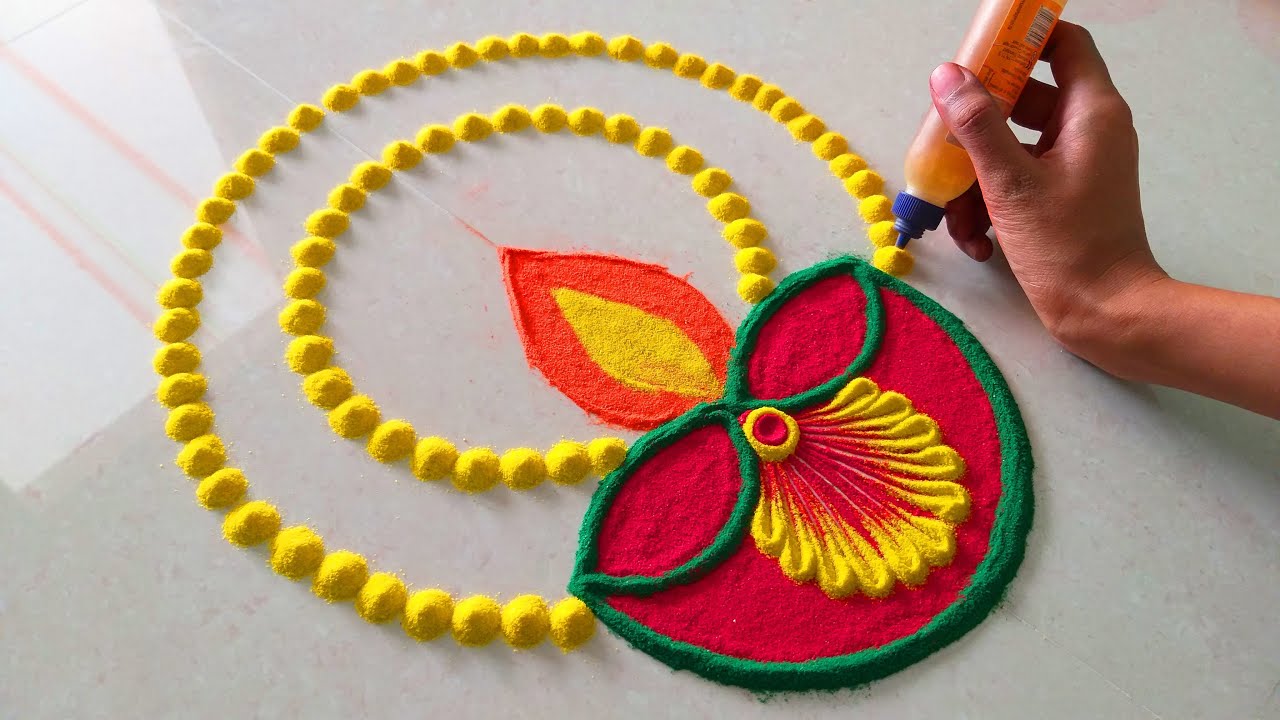 Diya Rangoli Design