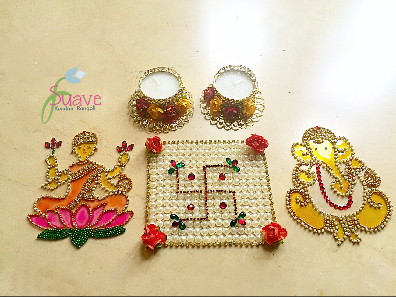 Ganesh and Lakshmi Rangoli