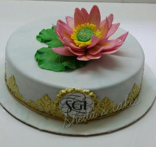 Lotus Flower Elegance Cake for Diwali