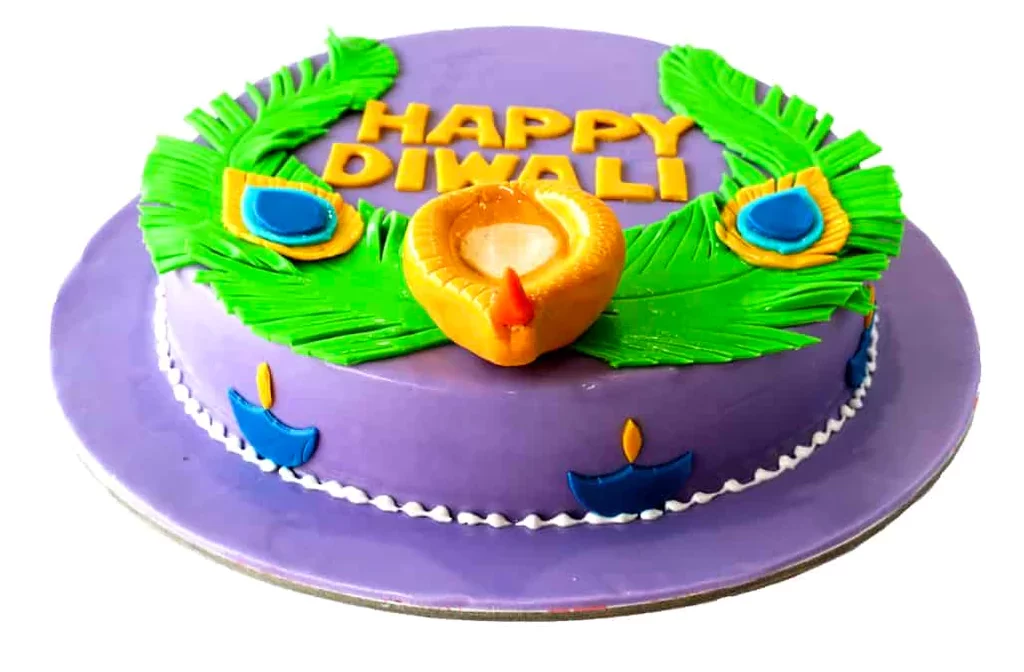 Peacock Feather Themed Cake for Diwali