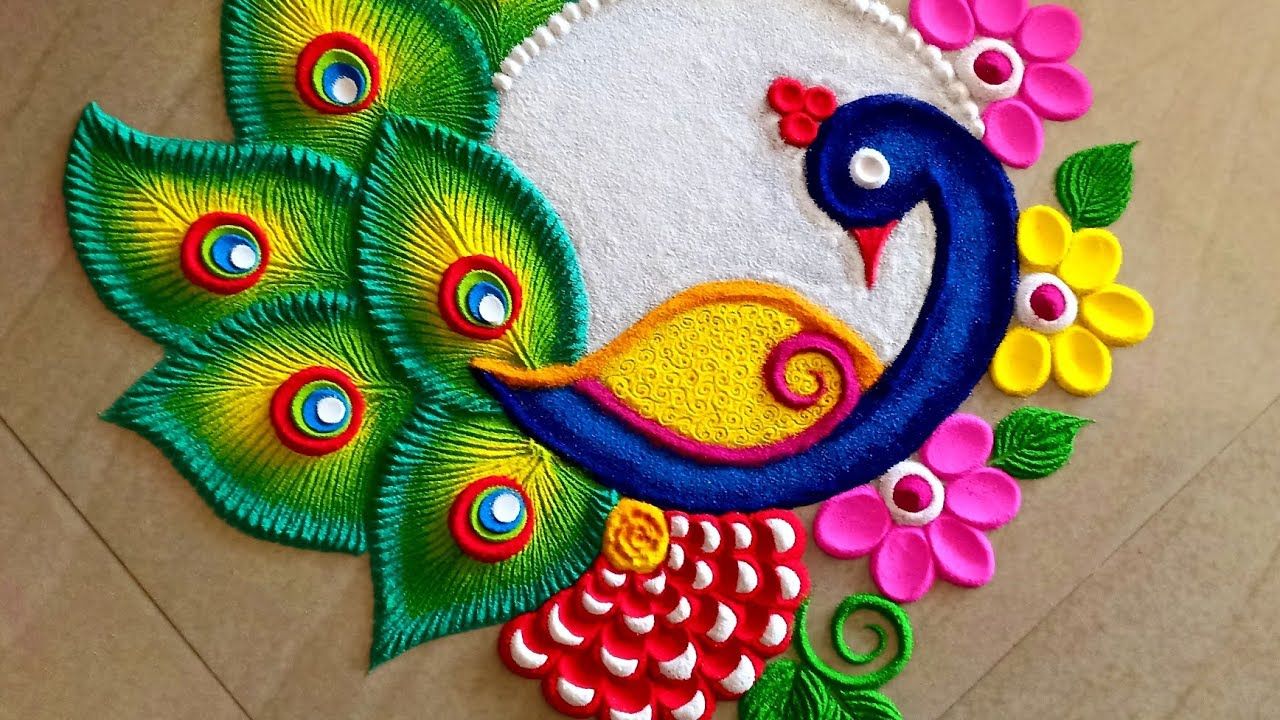 Peacock Rangoli Design