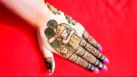 Romantic Couple Mehndi Design