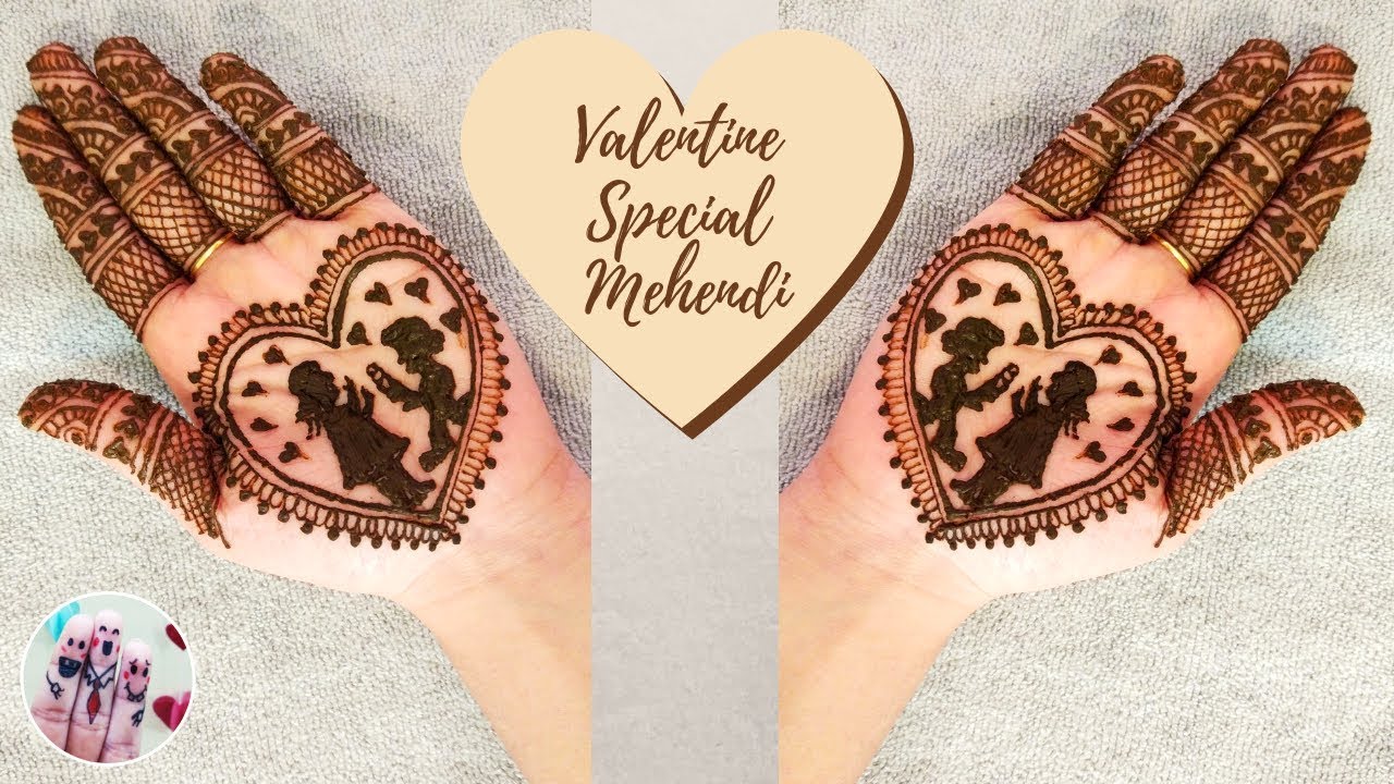 Couple Proposal Valentine Day Mehndi Design