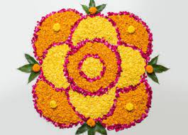 Basant Panchami flower Rangoli