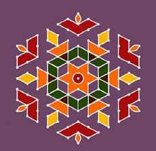 Basant Panchami Rangoli Design with Dots