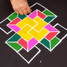 Basant Panchami Rangoli Design with Dots