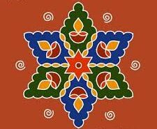 Basant Panchami Rangoli Design with Dots