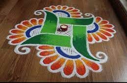 Basant Panchami Swastik Rangoli