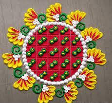 Basant Panchami flower Rangoli