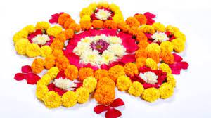Basant Panchami flower Rangoli